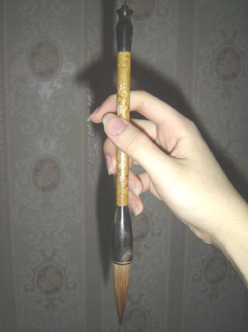 The Chinese method of holding the brush