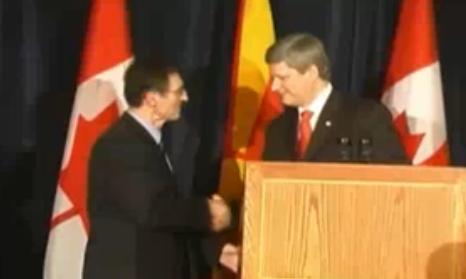 Prime Minister of Canada Stephen Harper with UMO President Dragi Stojkovski, 2009 5