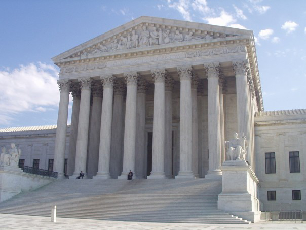 Photograph of United States Supreme Court building illustrating normal Visual field, prior to onset of Retinitis Pigmentosa