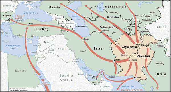 The [...] diffusion route, used to fund the war.