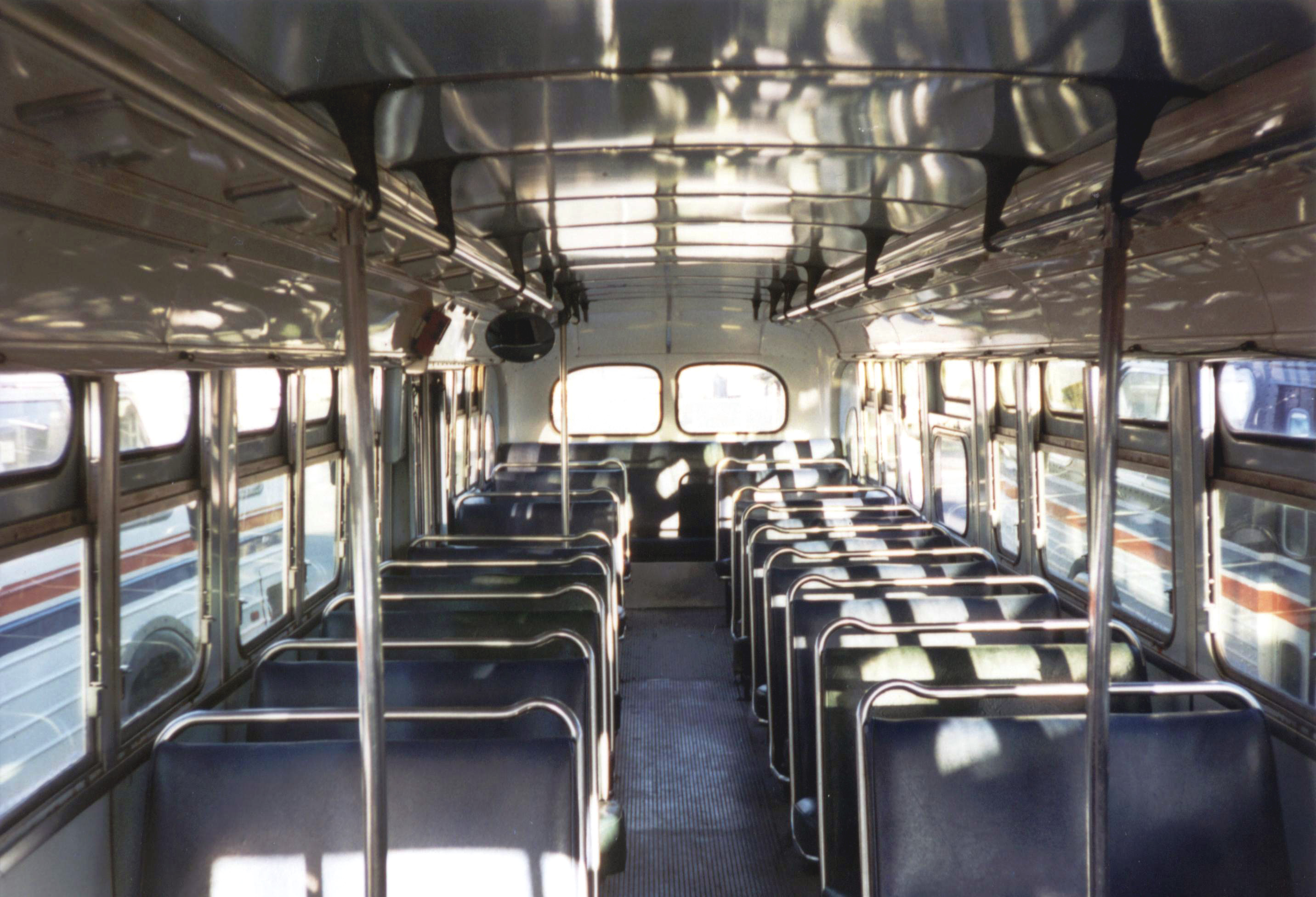 Interior of 4508, parked at the Unitrans garage (photo taken in the early-mid 1990s) Interior of 4508, parked at the Unitrans garage (photo taken in the early-mid 1990s)
