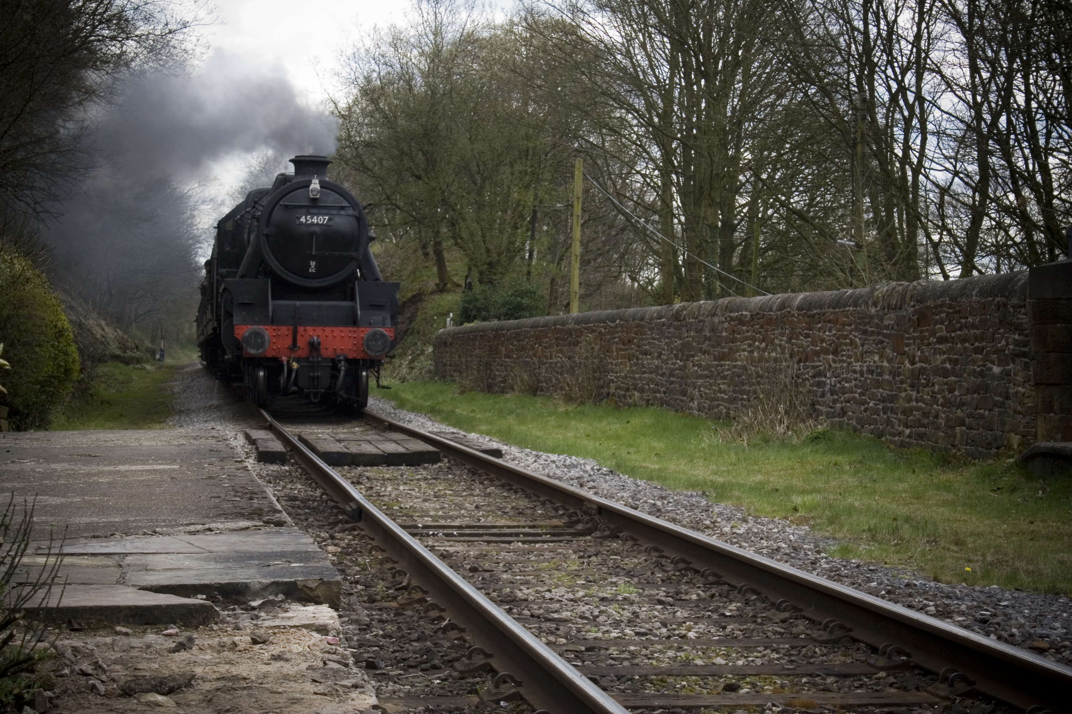 45407 approaching Summerseat Station in April 2009