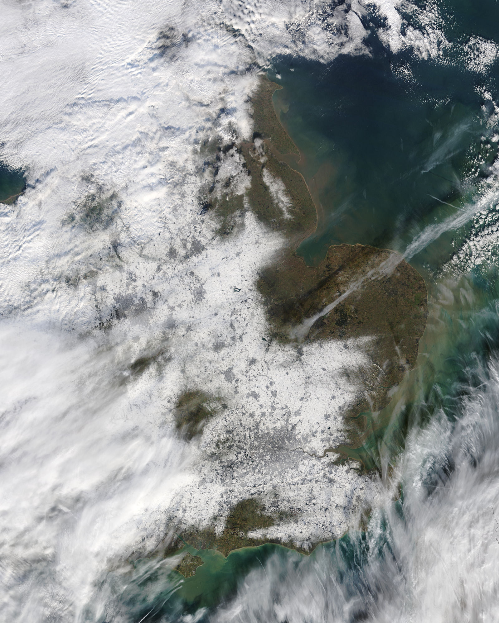 Satellite image of snow cover