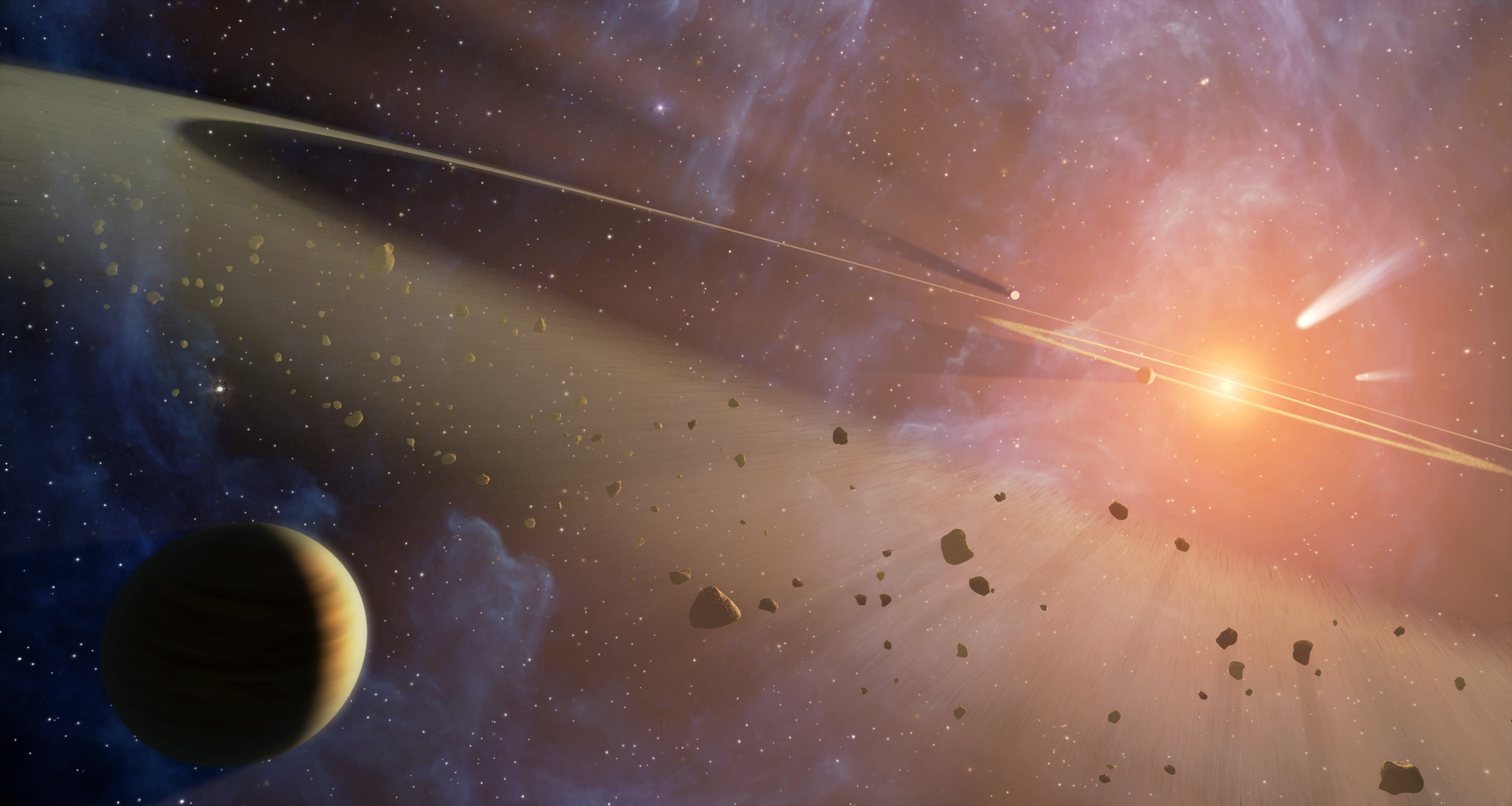 "Double the Rubble" is a NASA conception of the planetary system at ε Eridani