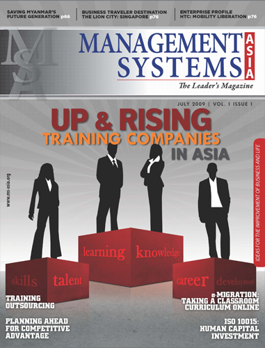 July 2009 Cover, the first issue of Management Systems featuring "Up & Rising Training Companies in Asia"