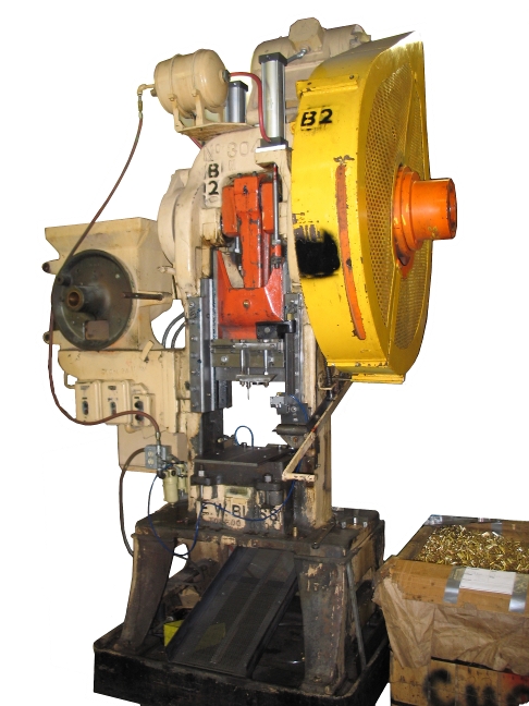 A Bliss No.304 Draw Press used for drawing brass cartridge cases.