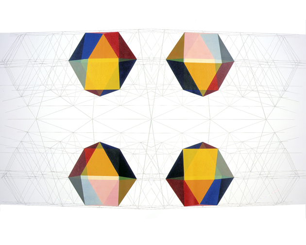 Cr143 FOUR CUBOCTAHEDRA. 1999. 69 X 102 in