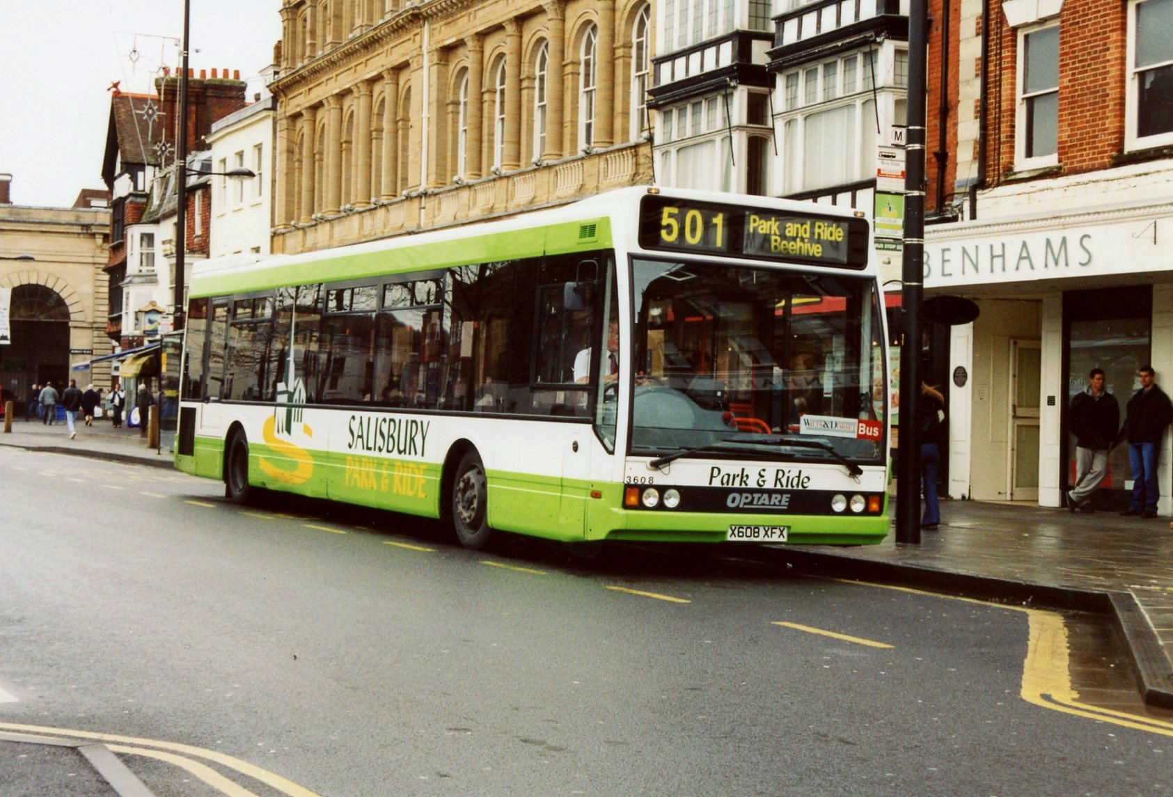 Optare Excel 3608 operating Salisbury Park and Ride route 501.