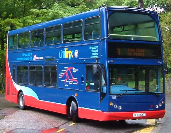 A Volvo B7TL with ELC Myllennium Vyking (convertible open-top) bodywork owned by Wilts & Dorset in the Unilinx livery. A Volvo B7TL with ELC Myllennium Vyking (convertible open-top) bodywork owned by Wilts & Dorset in the Unilinx livery.