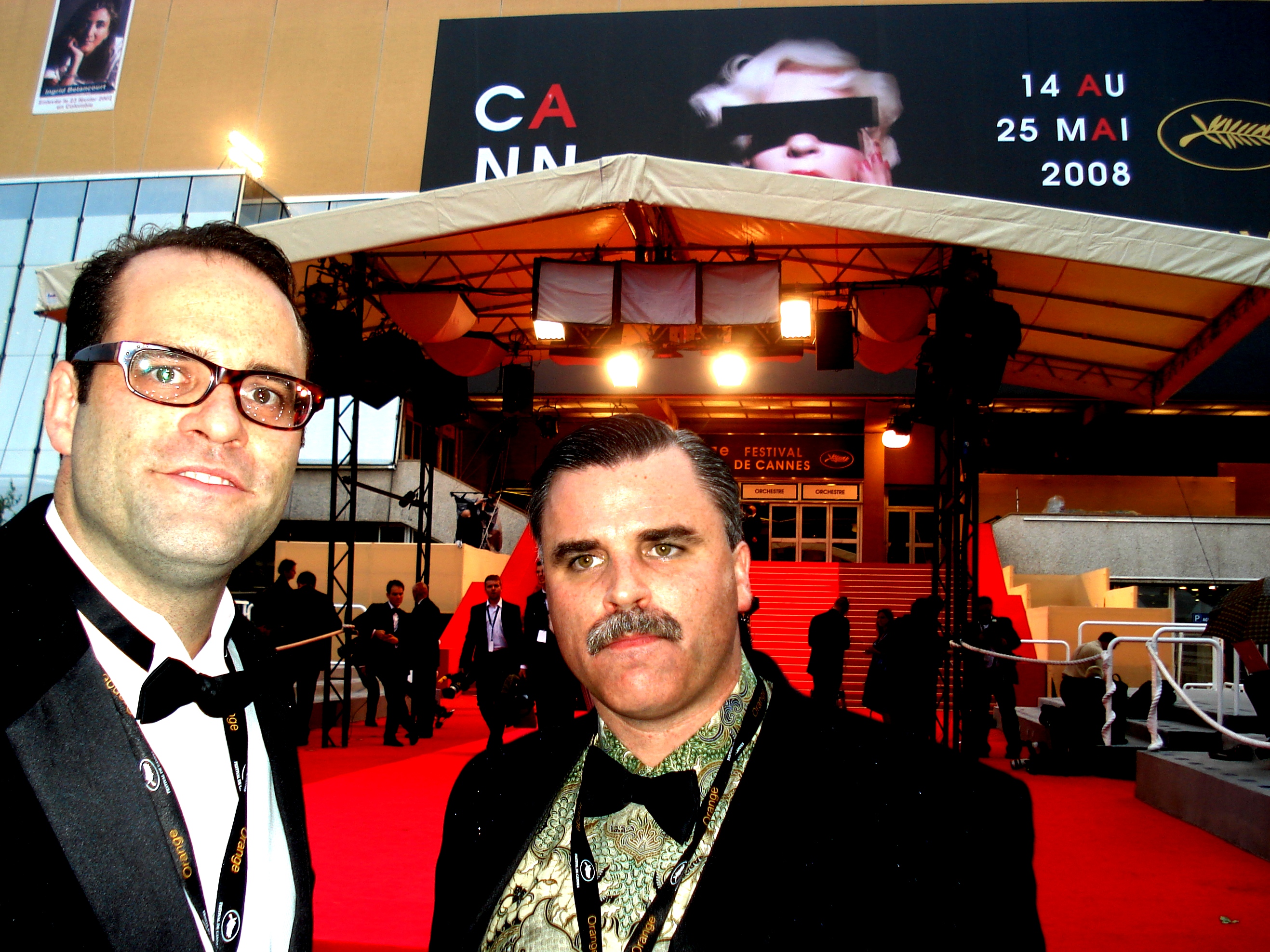 Guy Taylor (left) and Dan Boylan (right) on the red carpet at the 2008 Cannes International Film Festival.