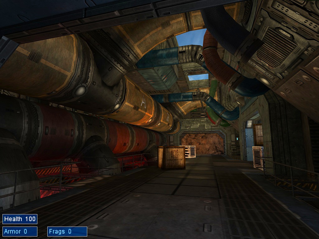 A factory building in the Cafu Engine