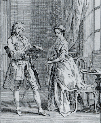 Pamela, or, Virtue Rewarded (1742). Mr B reads Pamela's letter.