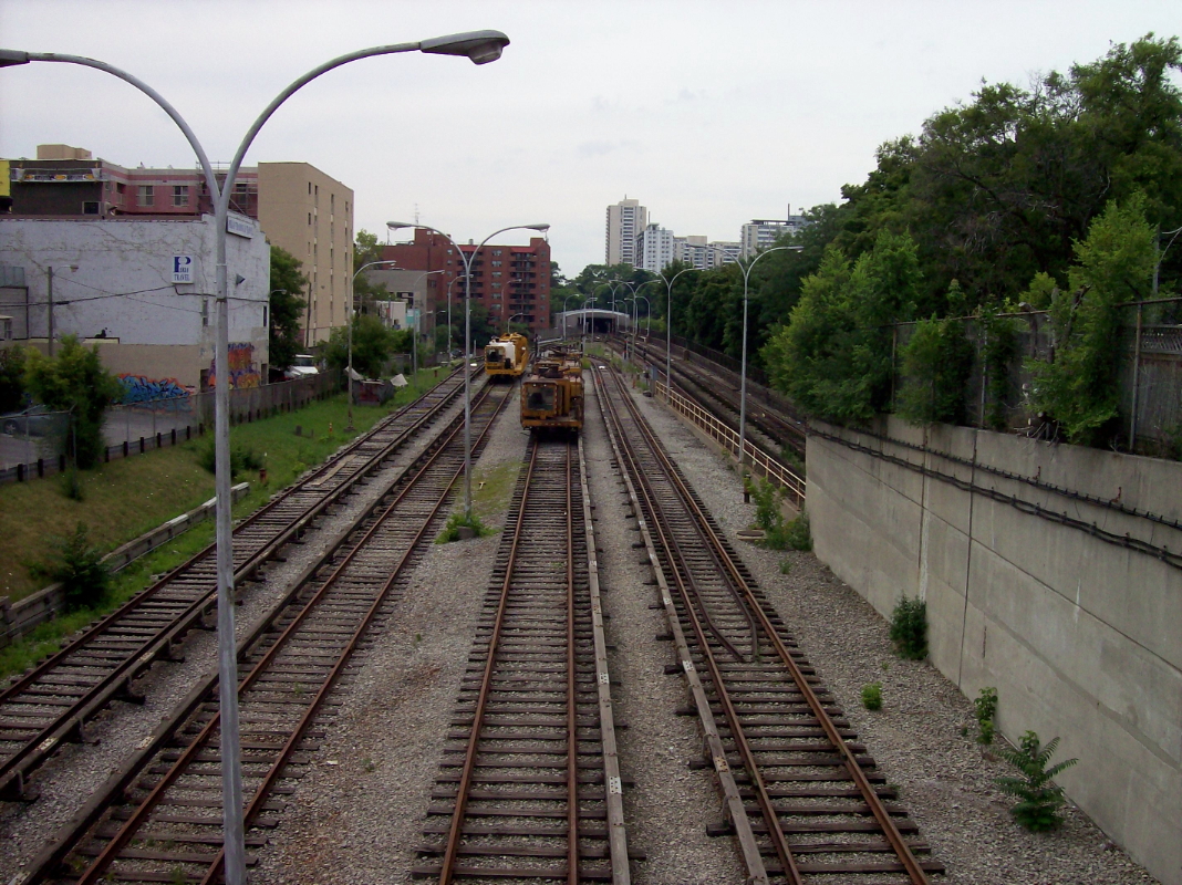 Vincent Yard at Dundas West Station looking westwards towards Keele Station.Vincent