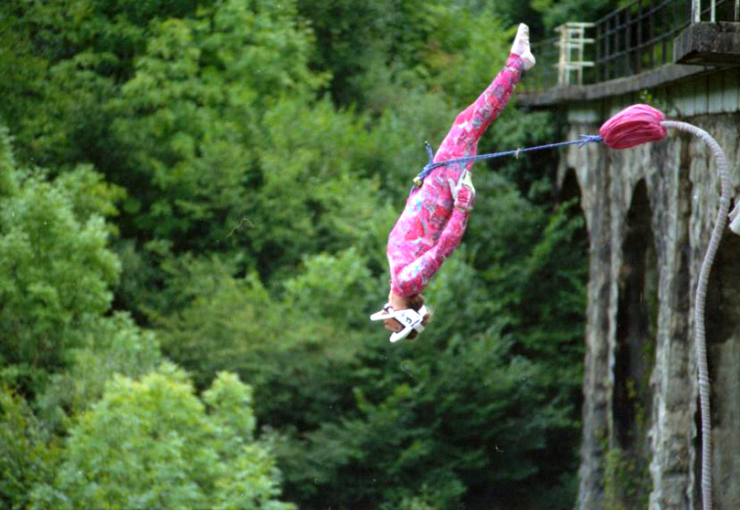 Double backflip during training on his "reserved" bridge