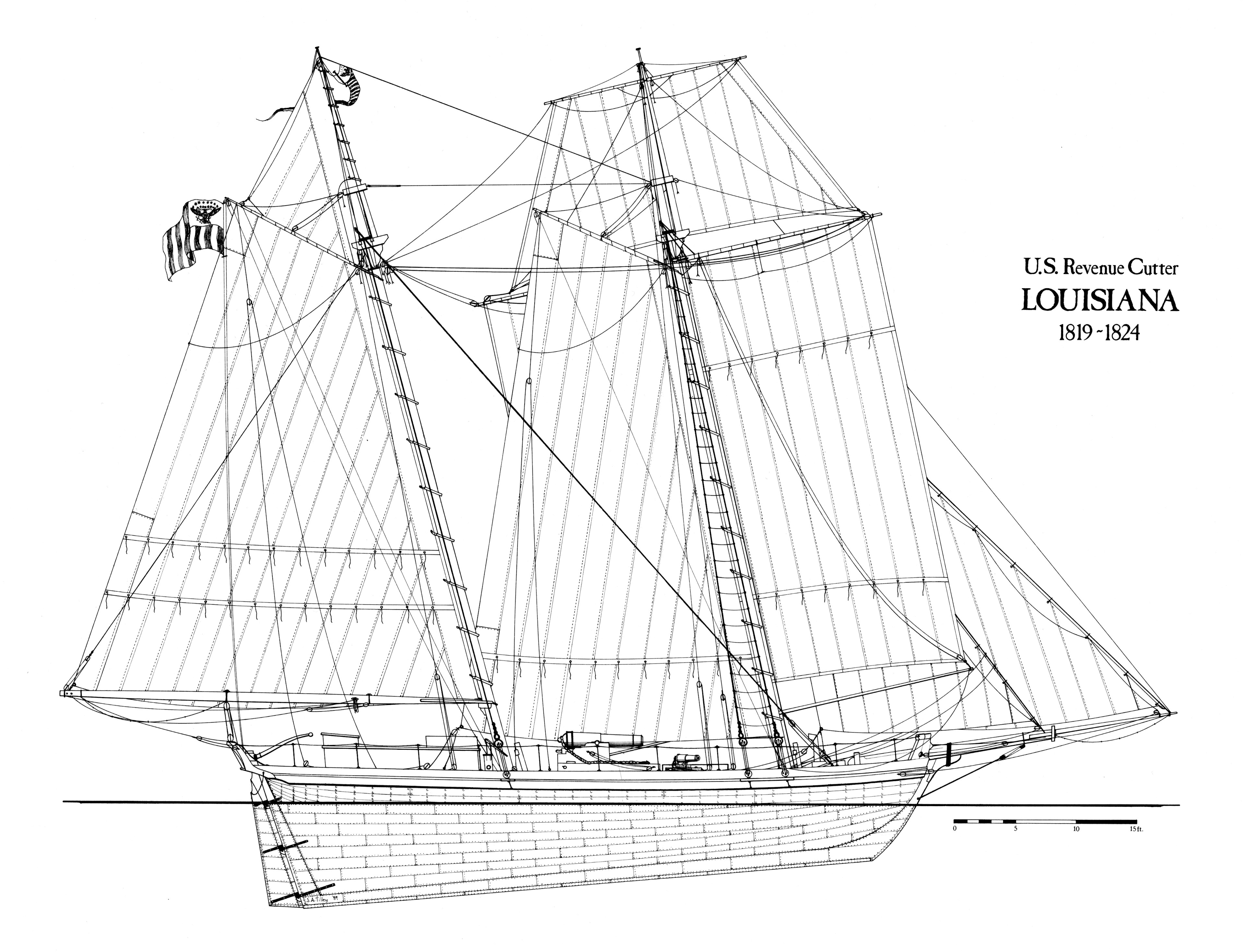 A diagram of the USRC Louisiana. A diagram of the USRC Louisiana.