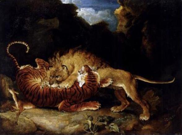 Lion and Tiger Fighting by James Ward, 1797