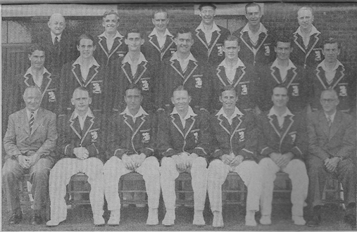 The MCC touring team in Australian in 1950-51 (from left to right): Rear Row: Bill Ferguson (scorer), Bob Berry, Arthur McIntyre (wk), Trevor Bailey, Gilbert Parkhouse and Eric Hollies; Middle Row: John Dewes, David Sheppard, John Warr, Alec Bedser, Brian Simpson, Reg Simpson and Doug Wright; and Front Row: Brigadier Michael Green (manager), Cyril Washbrook, Denis Compton (vc), Freddie Brown (c), Len Hutton, Godfrey Evans (wk) and John Nash (assistant-manager). The MCC touring team in Australian in 1950-51 (from left to right): Rear Row: Bill Ferguson (scorer), Bob Berry, Arthur McIntyre (wk), Trevor Bailey, Gilbert Parkhouse and Eric Hollies; Middle Row: John Dewes, David Sheppard, John Warr, Alec Bedser, Brian Simpson, Reg Simpson and Doug Wright; and Front Row: Brigadier Michael Green (manager), Cyril Washbrook, Denis Compton (vc), Freddie Brown (c), Len Hutton, Godfrey Evans (wk) and John Nash (assistant-manager).