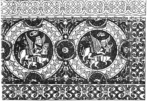 Cloth of Saint Gereon tapestry showing its repeat pattern