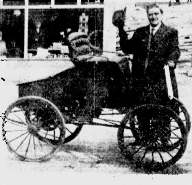 Fay L Cusick, the owner in 1920 of the Schloemer automobile Fay L Cusick, the owner in 1920 of the Schloemer automobile