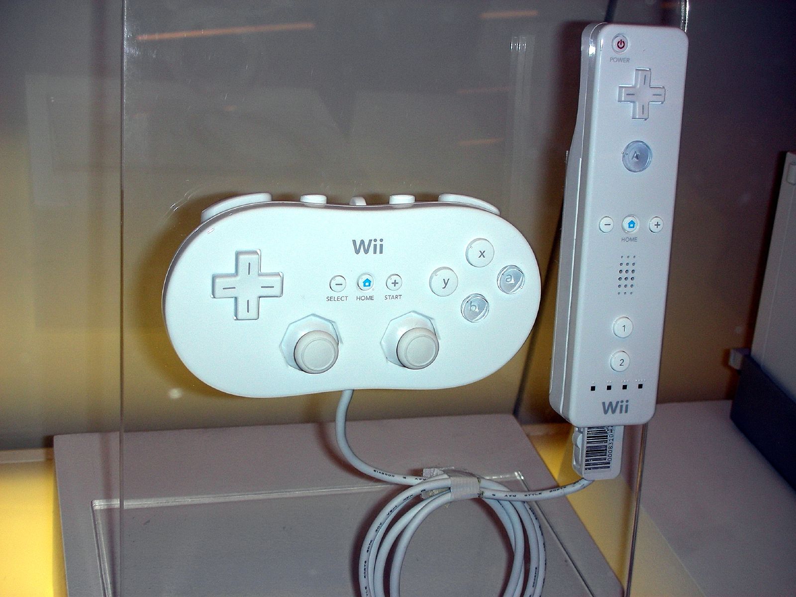 The Classic Controller connected to the Wii Remote.