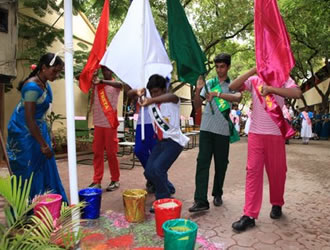 Independence day-House flags being brought by respective captains