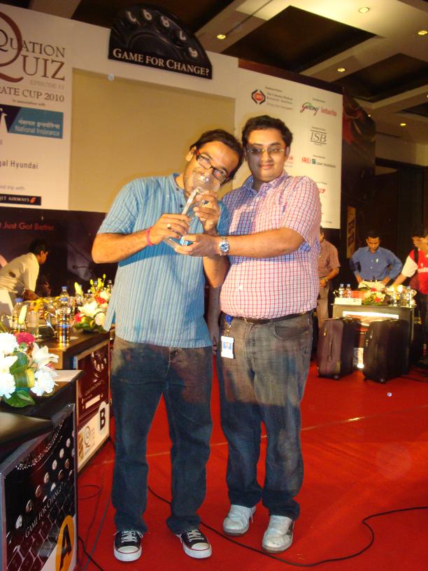 Biswabijoy Sen with the Iquation trophy, 2010 Biswabijoy Sen with the Iquation trophy, 2010