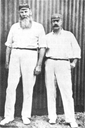 Grace (left) with former Australian Test captain Billy Murdoch when both played for London County.