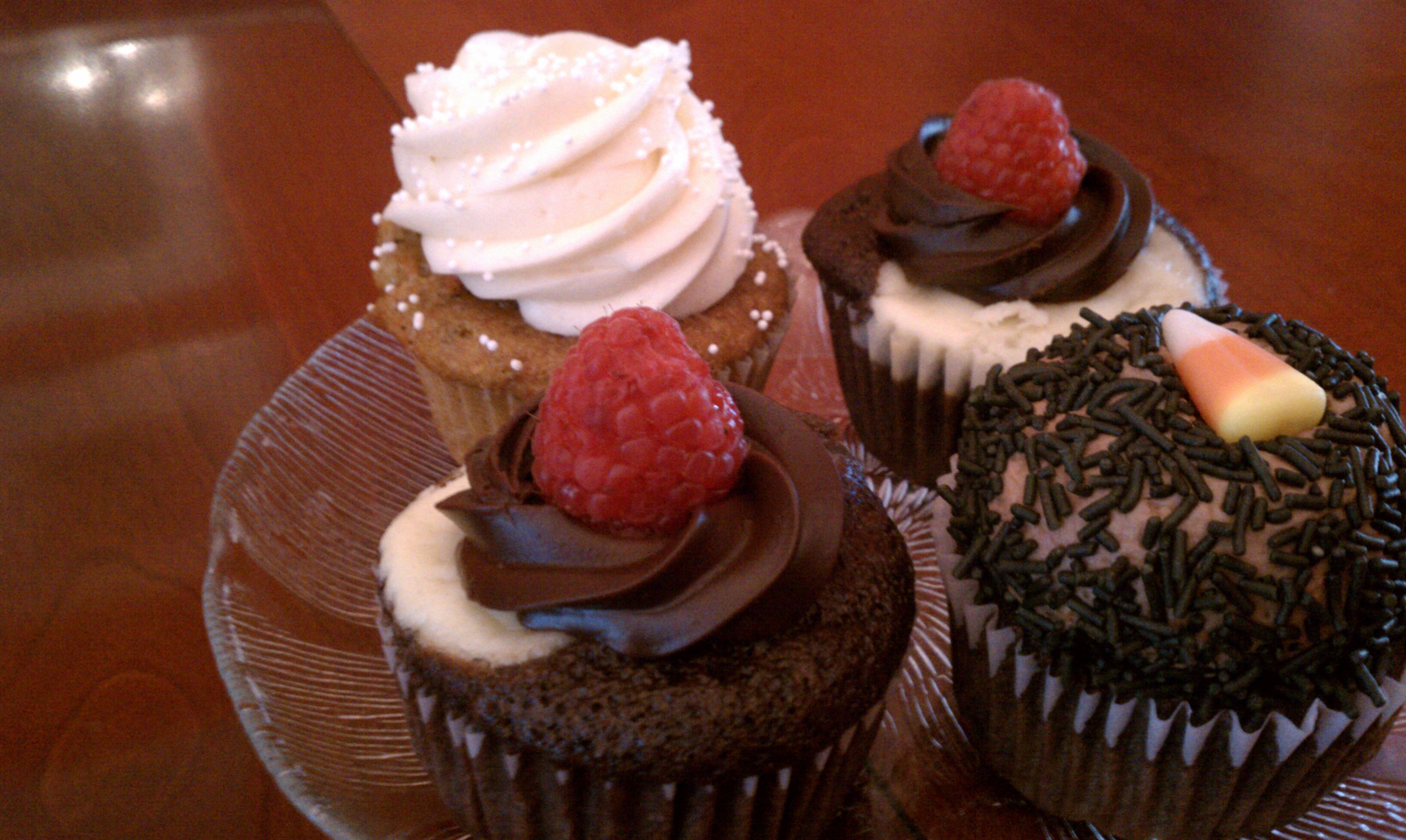 These are some of the gourmet cupcakes sold at the shop.