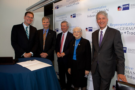 RGIT-Conference "Skilled Labor":Thomas Zielke, Martin Wansleben (DIHK), Tony Zeiss (Central Piedmont Community College, NC), Congresswoman Virginia Foxx (R-5th NC), Hans-Peter Mengele (IHK Karlsruhe)