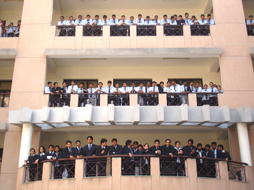 Students in Ishan Hallway