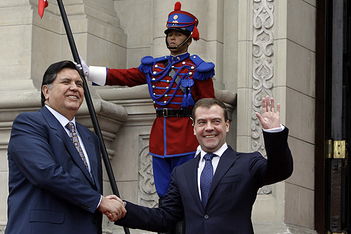 Medvedev with Peruvian President, November 2008|right|thumb