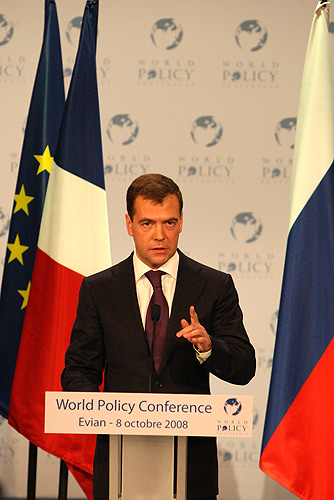 Evian, France. Medvedev Speech at the World Policy Conference. 2008