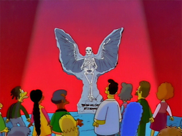  DVD still from Simpsons episode featuring archaeological themes: "Lisa the Skeptic".