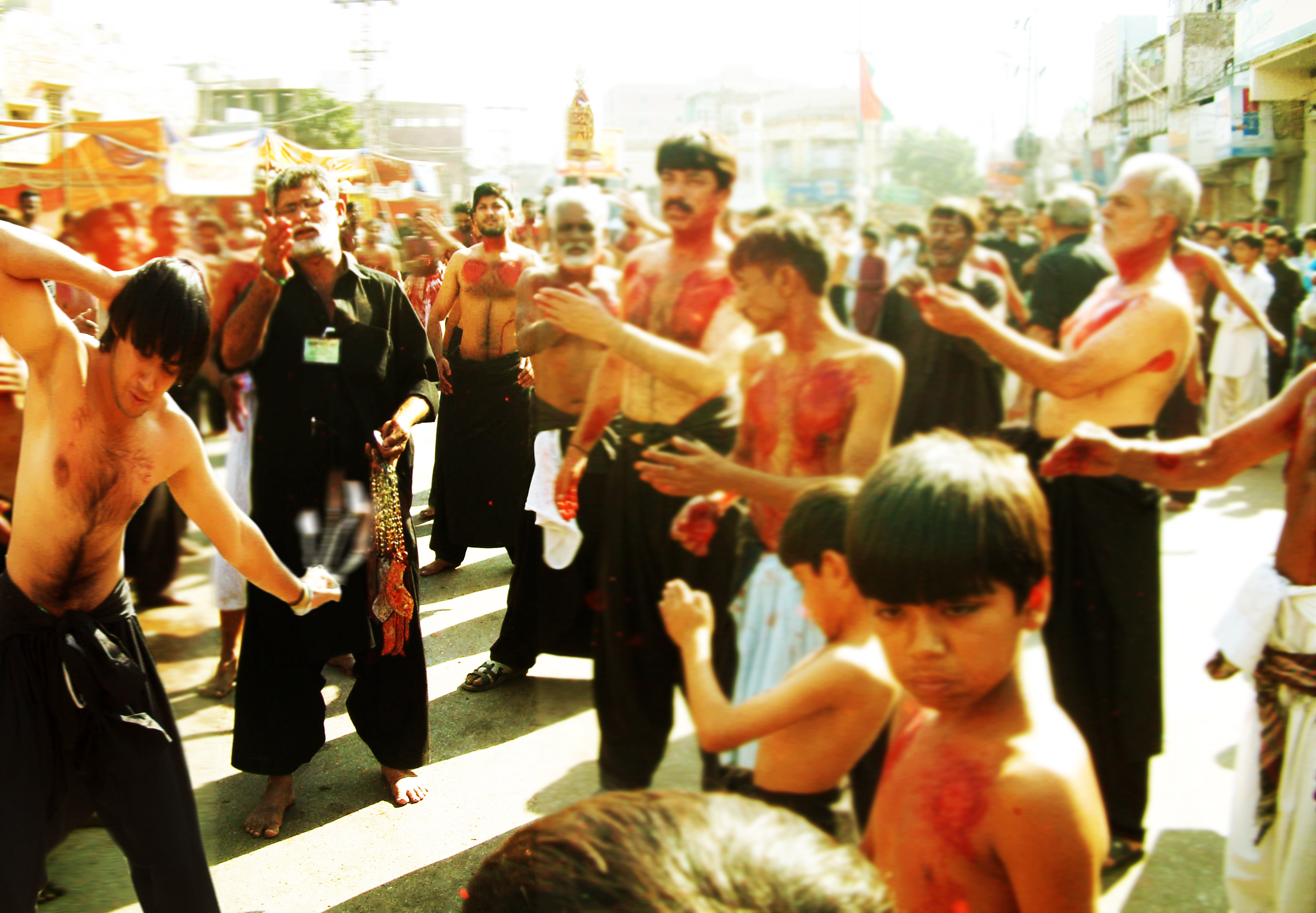 Syed Tajamul Hussain Naqvi leading the Muharram Procession in Tando Jahania Hyderabad, Sindh
