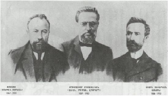 ARF Founders left to right: Stepan Zorian, Christapor Mikaelian, Simon Zavarian.