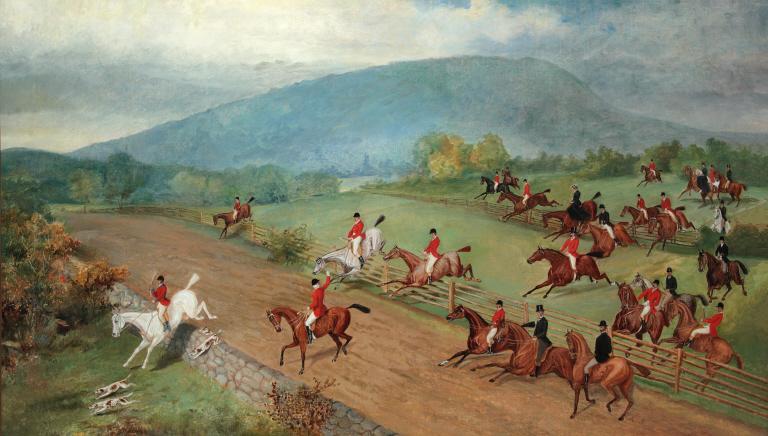 'Full Cry,' the Montreal Hunt behind Mount Royal in 1877