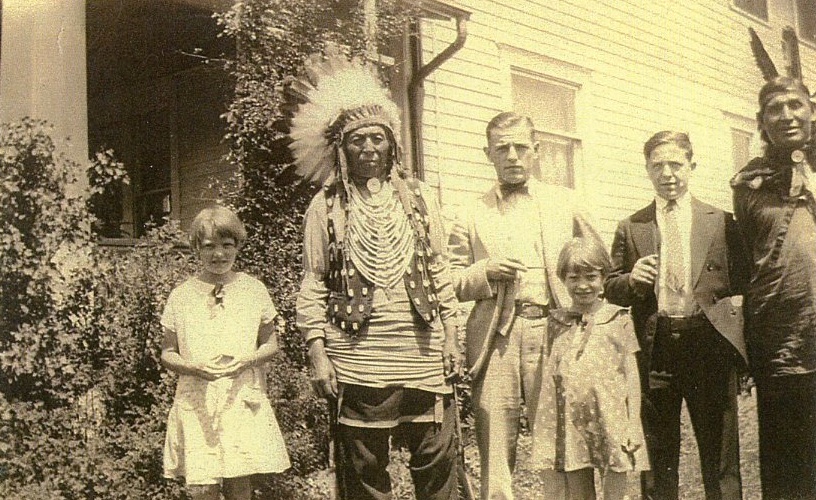 Chief Flying Hawk and Thunder Bull, his interpreter, The Wigwam, Du Bois, PA, 1929 Chief Flying Hawk and Thunder Bull, his interpreter, The Wigwam, Du Bois, PA, 1929