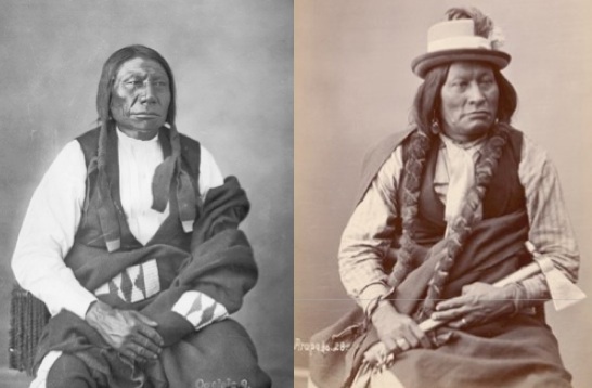Chief Blue Horse, left, and Chief Big Mouth, twin brothers.