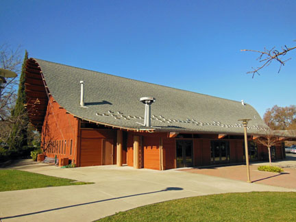 Courtyard side view of the church
