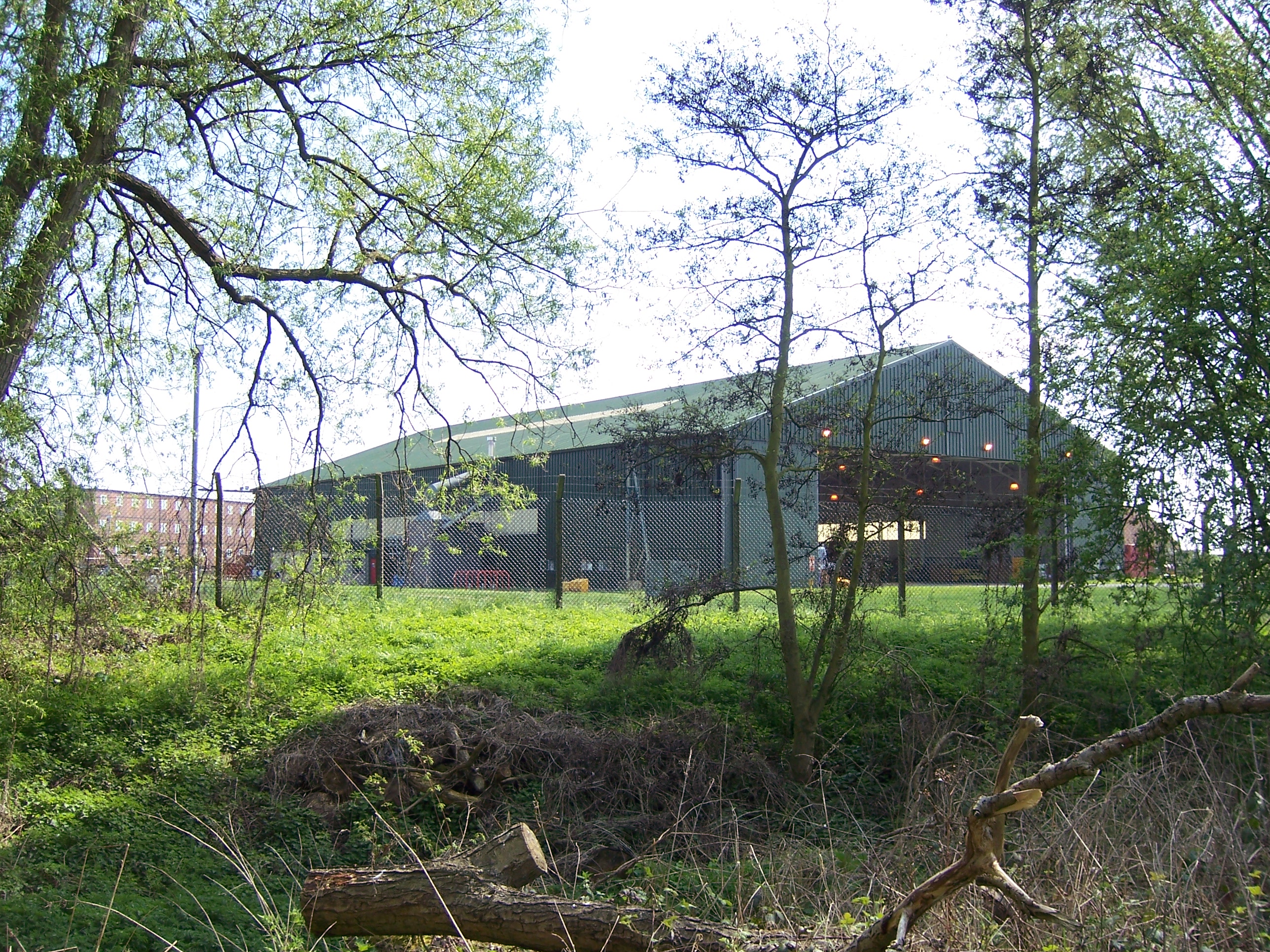 The 311 hangar at RAF Northolt used for filming the jet stunt scene.