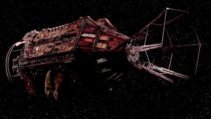 Red Dwarf ship as seen in series X
