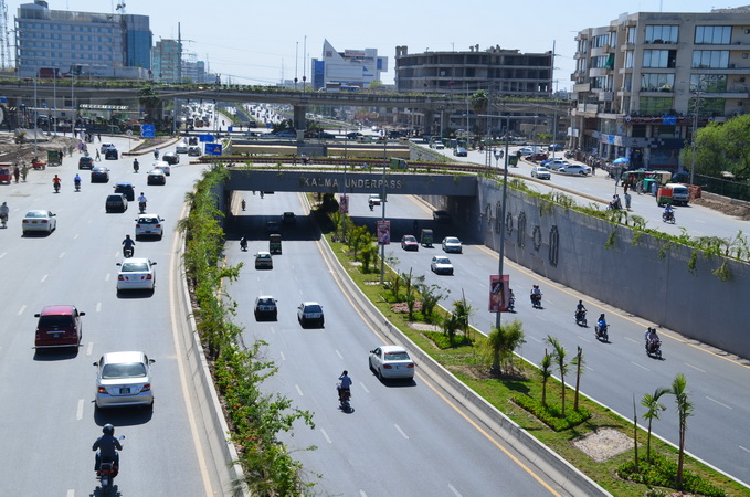 View of Kalma Chowk, flyiover and high-rises 