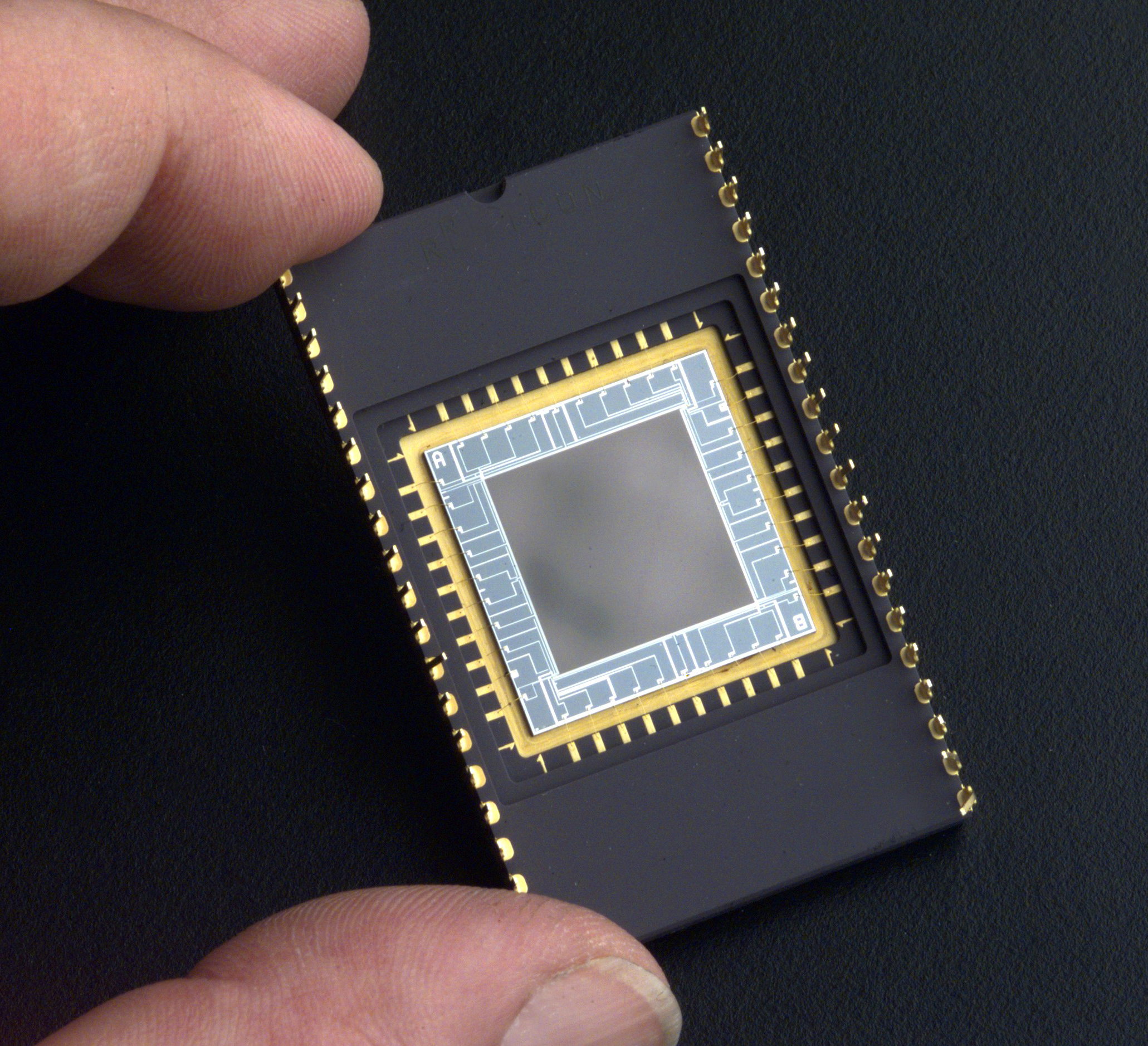 A specially developed charge coupled device used for ultraviolet imaging in a wire bonded package