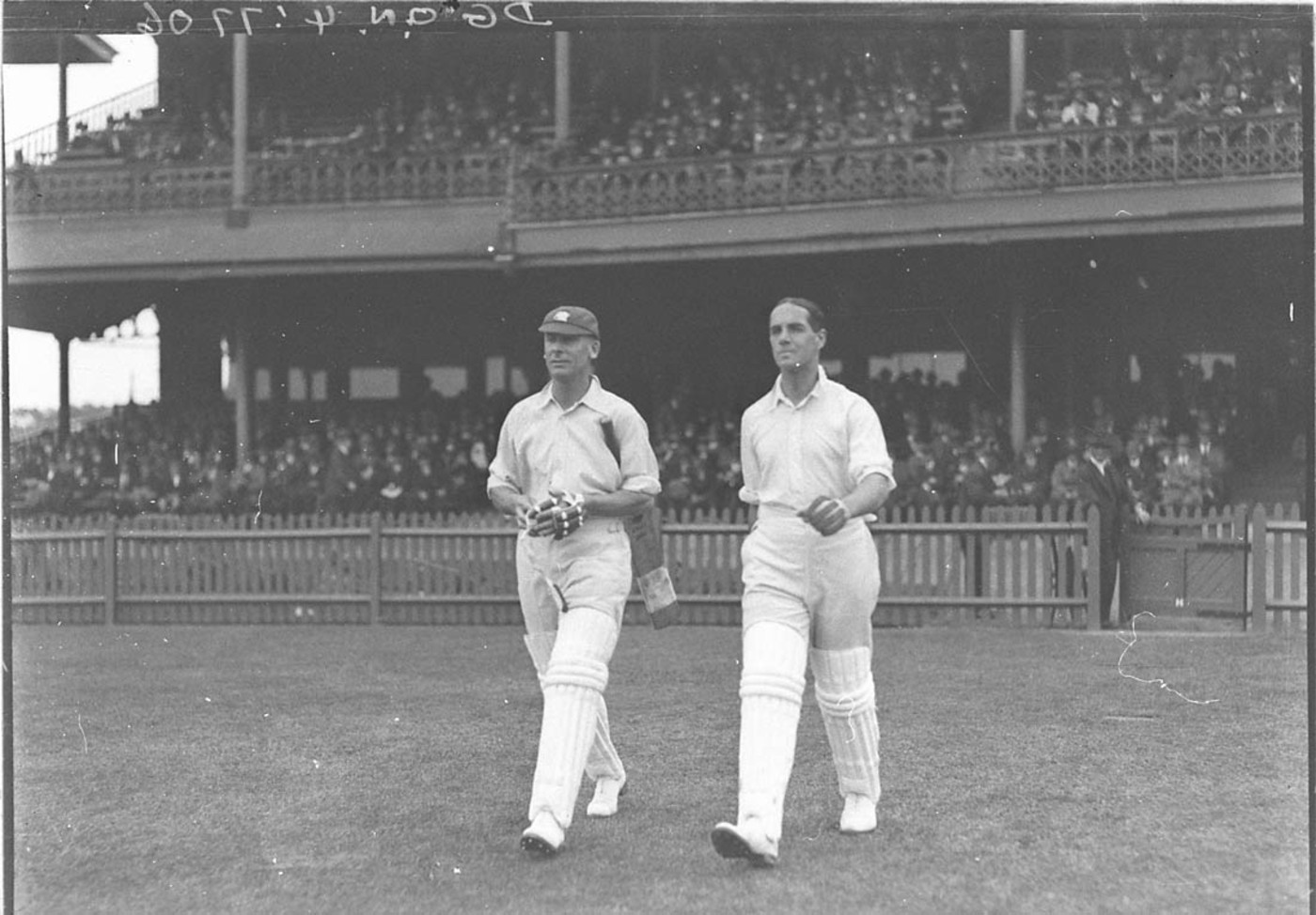 Jack Hobbs (left) and Herbert Sutcliffe at the Sydney Cricket Ground.