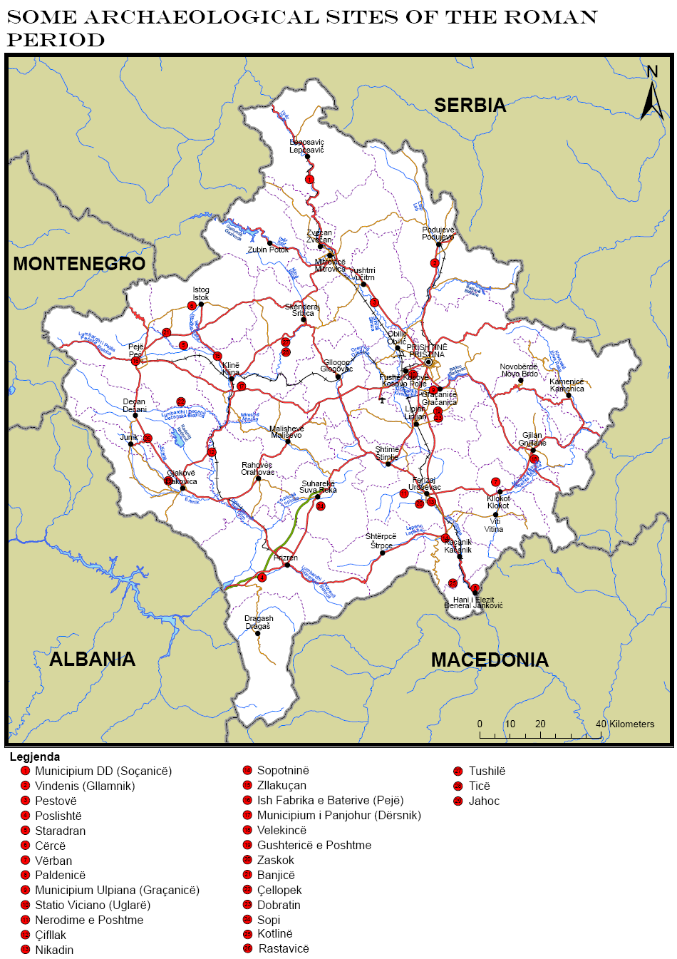Roman Period sites in Kosovo
