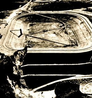 Condition of Baldwin Hills reservoir after collapse of the dam in 1963