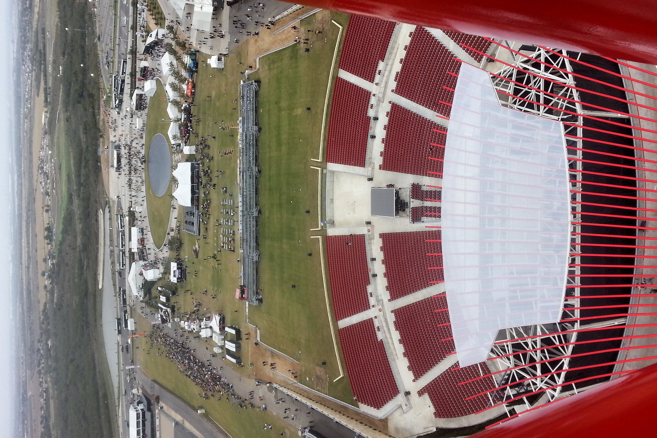 The Austin360 Amphitheater as seen from the top of the tower at Circuit of the Americas.