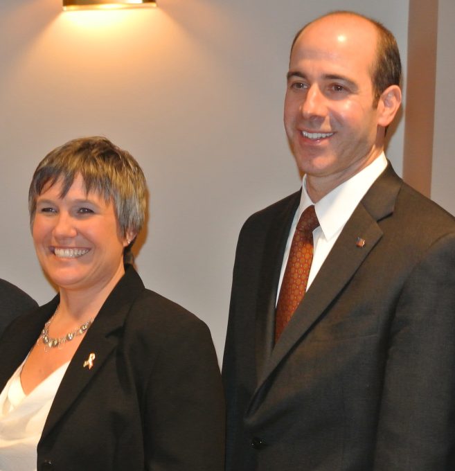 Mayor Stacey Jordan with her 2010 running-mate, Deputy Mayor Chris Chiacchio