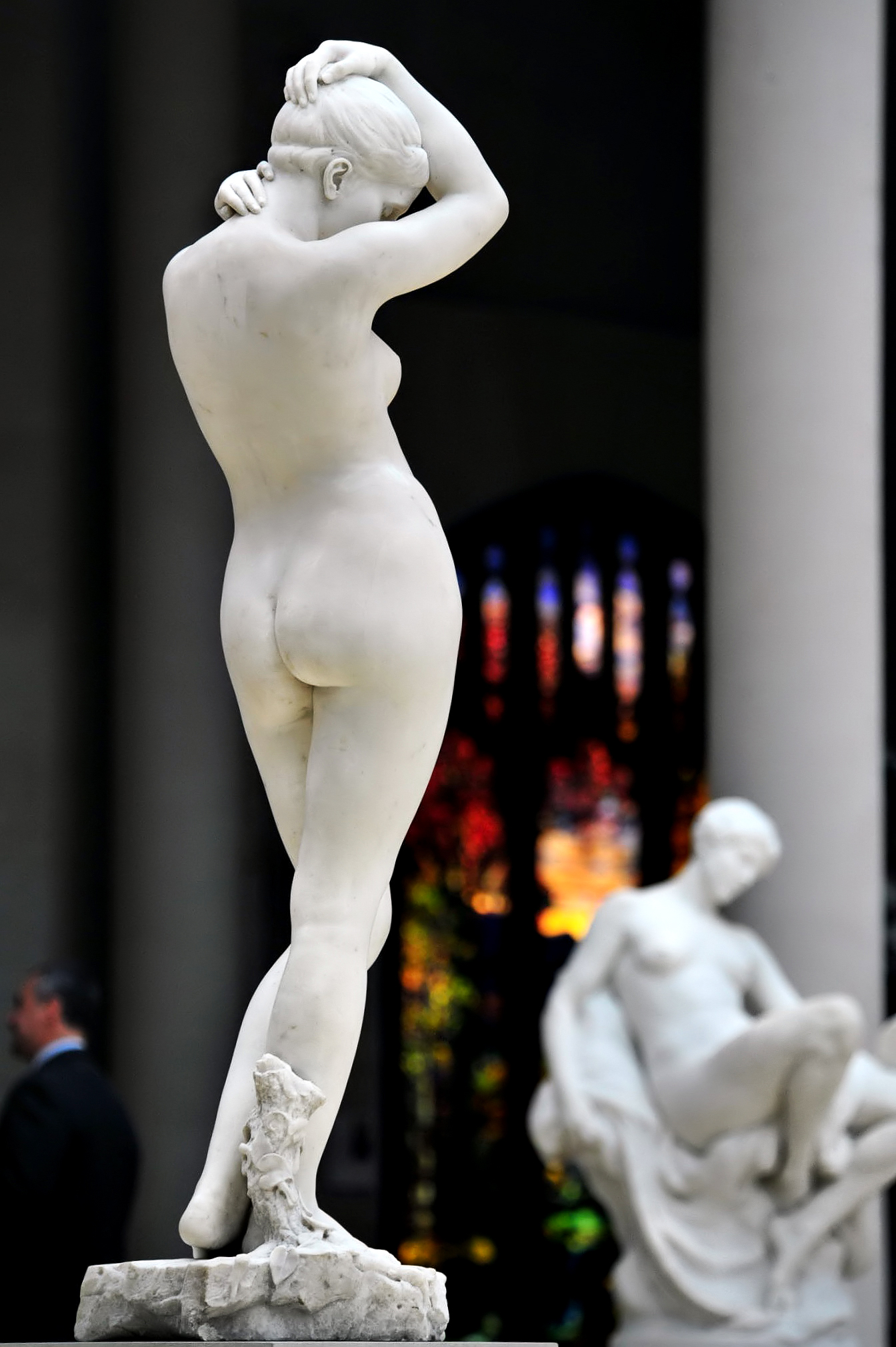 Espenshied as portrayed by Frederick Ruckstull with his sculpture Evening