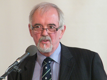 Mike Gaston addressing a community mediators conference in Belfast. Mike Gaston addressing a community mediators conference in Belfast.